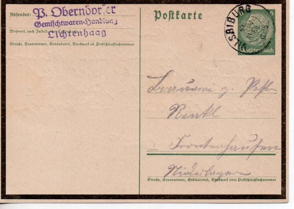 Deutsches Reich Ganzsache P235a gelaufen/ o