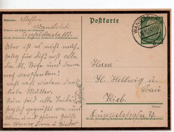 Deutsches Reich Ganzsache P235a gelaufen/ o