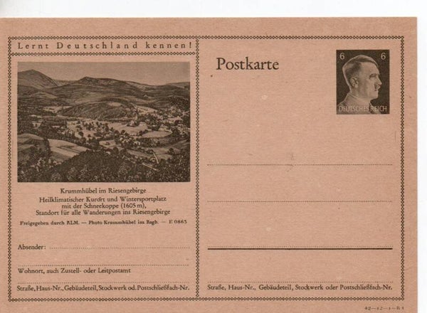 Deutsches Reich Bildpostkarte P305/ 42-12-1-B1 ungebraucht/ *