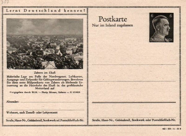 Deutsches Reich Bildpostkarte P307/ 42-39-1-B8 ungebraucht/ *