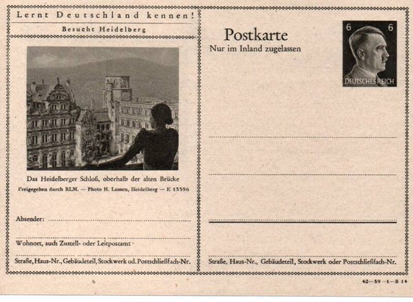 Deutsches Reich Bildpostkarte P307/ 42-39-1-B14 ungebraucht/ *