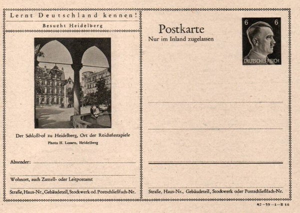Deutsches Reich Bildpostkarte P307/ 42-39-1-B16 ungebraucht/ *