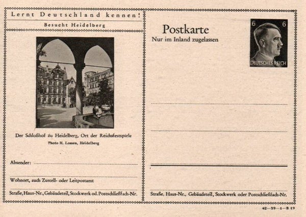 Deutsches Reich Bildpostkarte P307/ 42-39-1-B19 ungebraucht/ *