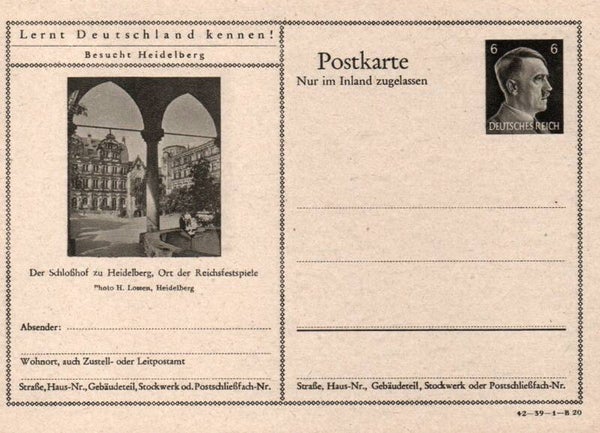 Deutsches Reich Bildpostkarte P307/ 42-39-1-B20 ungebraucht/ *