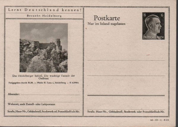 Deutsches Reich Bildpostkarte P307/ 42-39-1-B24 ungebraucht/ *