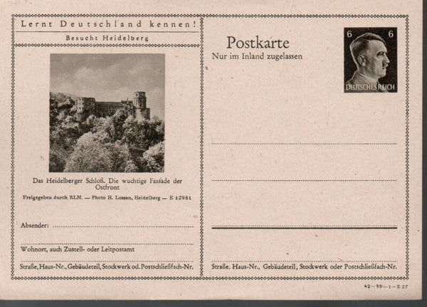 Deutsches Reich Bildpostkarte P307/ 42-39-1-B27 ungebraucht/ *