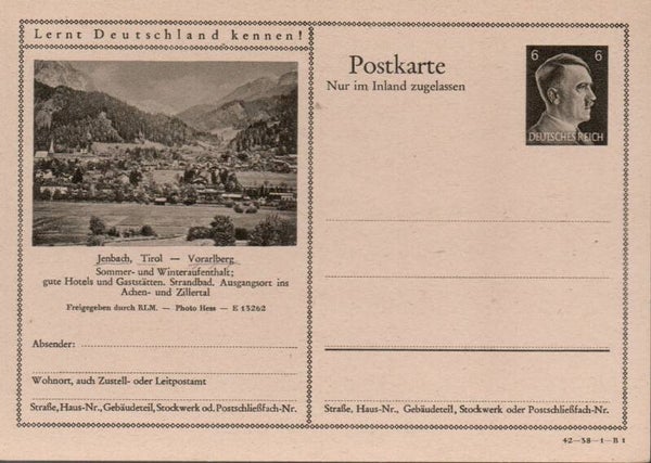 Deutsches Reich Bildpostkarte P307/ 42-38-1-B1 ungebraucht/ *