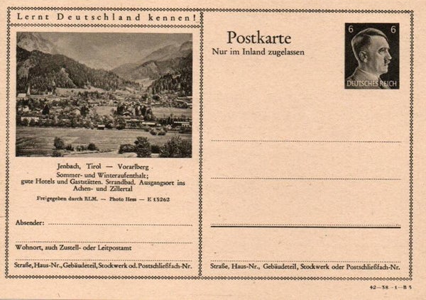 Deutsches Reich Bildpostkarte P307/ 42-38-1-B3 ungebraucht/ *