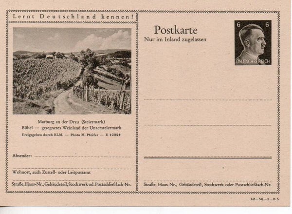 Deutsches Reich Bildpostkarte P307/ 42-38-1-B5 ungebraucht/ *