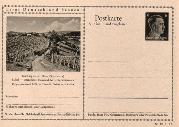 Deutsches Reich Bildpostkarte P307/ 42-38-1-B6 ungebraucht/ *