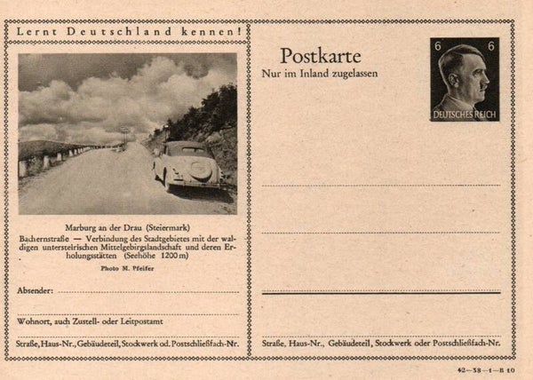 Deutsches Reich Bildpostkarte P307/ 42-38-1-B10 ungebraucht/ *