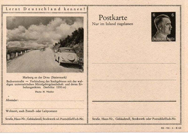 Deutsches Reich Bildpostkarte P307/ 42-38-1-B12 ungebraucht/ *