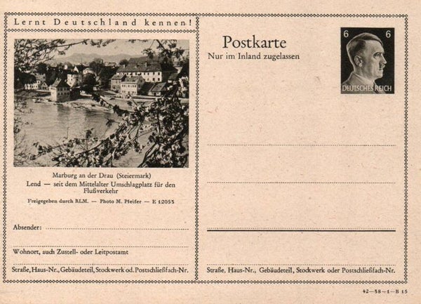Deutsches Reich Bildpostkarte P307/ 42-38-1-B15 ungebraucht/ *