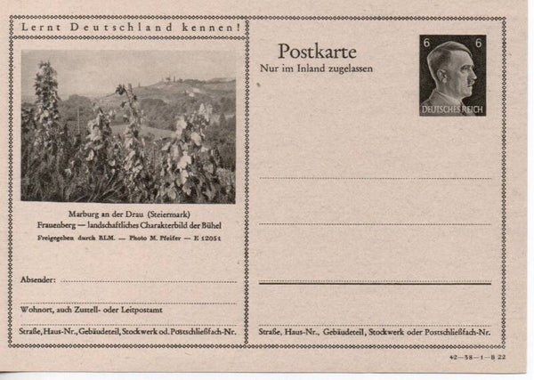 Deutsches Reich Bildpostkarte P307/ 42-38-1-B22 ungebraucht/ *