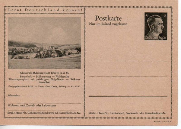 Deutsches Reich Bildpostkarte P307/ 42-37-1-B1 ungebraucht/ *