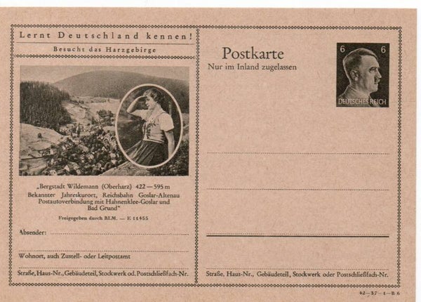 Deutsches Reich Bildpostkarte P307/ 42-37-1-B6 ungebraucht/ *