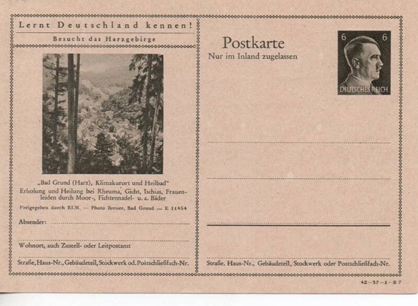 Deutsches Reich Bildpostkarte P307/ 42-37-1-B7 ungebraucht/ *