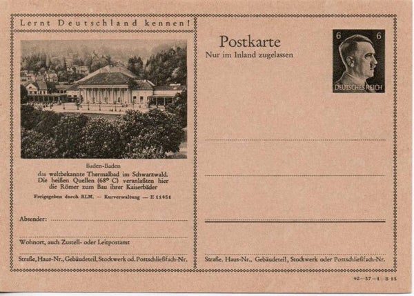 Deutsches Reich Bildpostkarte P307/ 42-37-1-B13 ungebraucht/ *