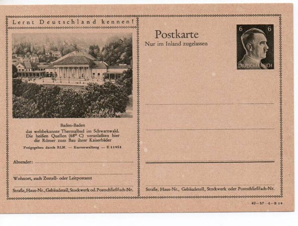 Deutsches Reich Bildpostkarte P307/ 42-37-1-B14 ungebraucht/ *