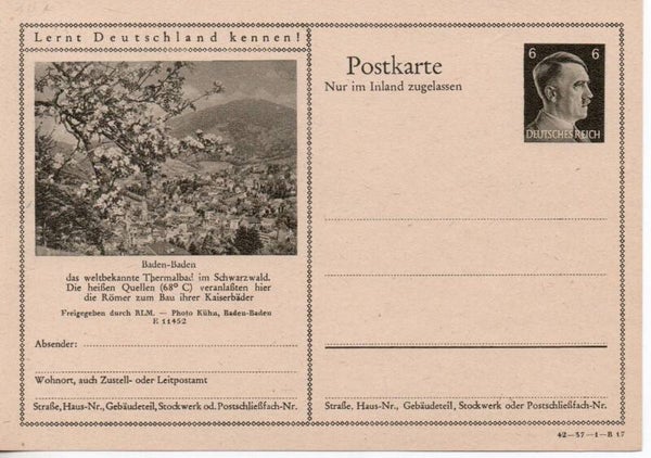 Deutsches Reich Bildpostkarte P307/ 42-37-1-B17 ungebraucht/ *