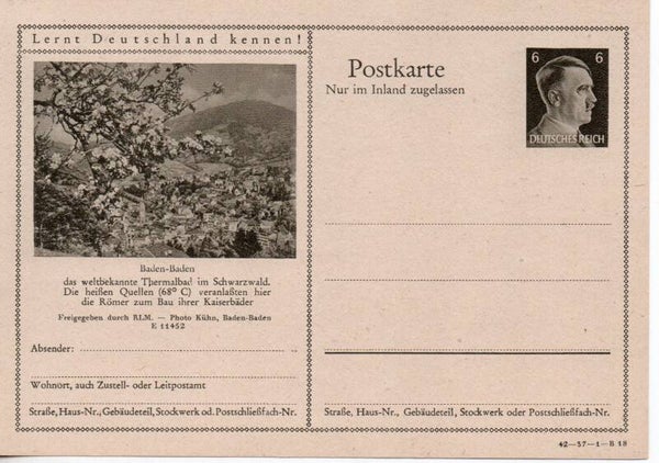 Deutsches Reich Bildpostkarte P307/ 42-37-1-B18 ungebraucht/ *