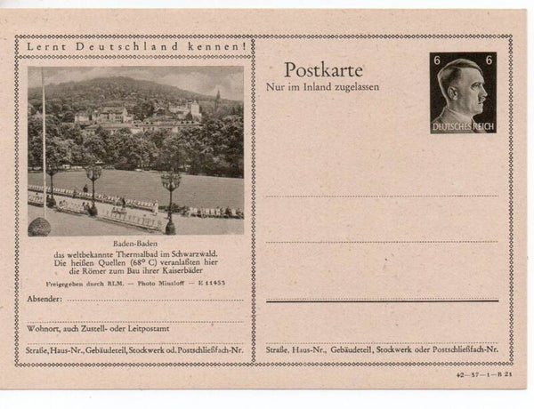 Deutsches Reich Bildpostkarte P307/ 42-37-1-B21 ungebraucht/ *