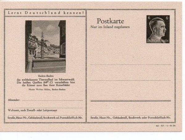 Deutsches Reich Bildpostkarte P307/ 42-37-1-B26 ungebraucht/ *