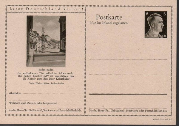 Deutsches Reich Bildpostkarte P307/ 42-37-1-B27 ungebraucht/ *