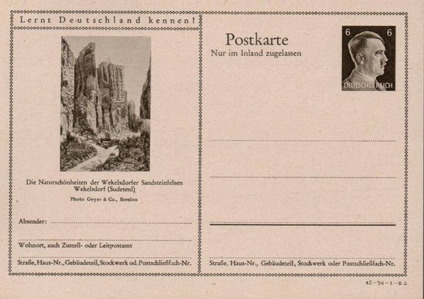 Deutsches Reich Bildpostkarte P307/ 42-36-1-B2 ungebraucht/ *