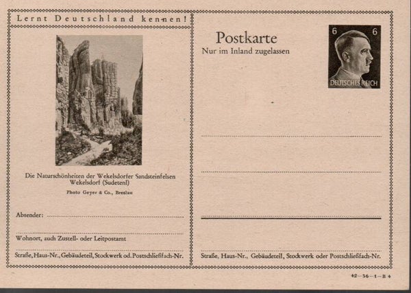 Deutsches Reich Bildpostkarte P307/ 42-36-1-B4 ungebraucht/ *