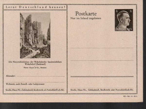 Deutsches Reich Bildpostkarte P307/ 42-36-1-B5 ungebraucht/ *