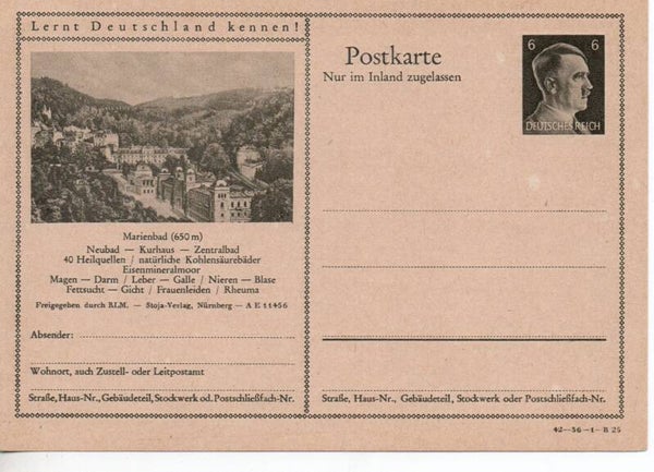 Deutsches Reich Bildpostkarte P307/ 42-36-1-B25 ungebraucht/ *