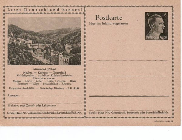 Deutsches Reich Bildpostkarte P307/ 42-36-1-B27 ungebraucht/ *