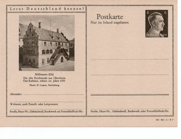 Deutsches Reich Bildpostkarte P307/ 42-35-1-B7 ungebraucht/ *