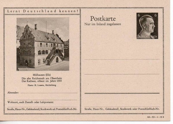 Deutsches Reich Bildpostkarte P307/ 42-35-1-B8 ungebraucht/ *