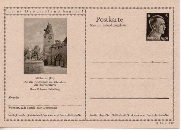 Deutsches Reich Bildpostkarte P307/ 42-35-1-B27 ungebraucht/ *