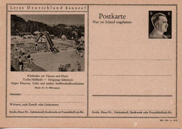 Deutsches Reich Bildpostkarte P307/ 42-33-1-B5 ungebraucht/ *