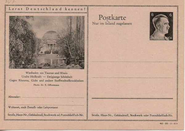 Deutsches Reich Bildpostkarte P307/ 42-33-1-B8 ungebraucht/ *