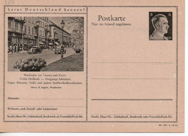 Deutsches Reich Bildpostkarte P307/ 42-33-1-B12 ungebraucht/ *