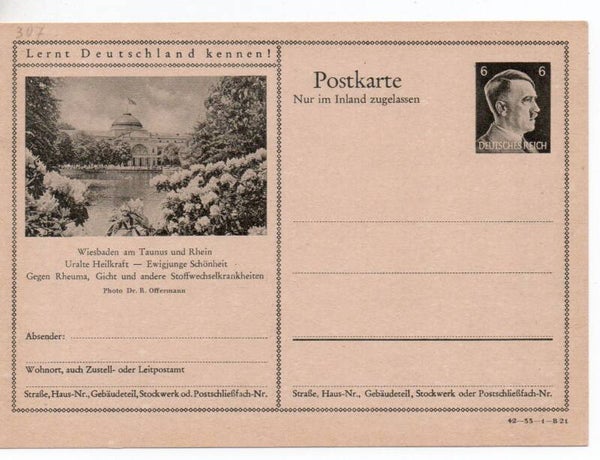 Deutsches Reich Bildpostkarte P307/ 42-33-1-B21 ungebraucht/ *