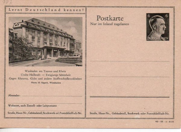 Deutsches Reich Bildpostkarte P307/ 42-33-1-B22 ungebraucht/ *