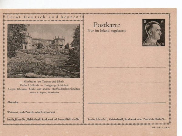 Deutsches Reich Bildpostkarte P307/ 42-33-1-B27 ungebraucht/ *