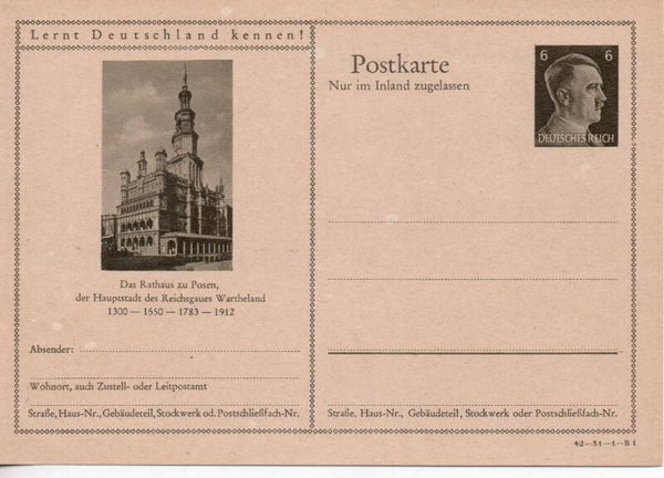 Deutsches Reich Bildpostkarte P307/ 42-31-1-B1 ungebraucht/ *