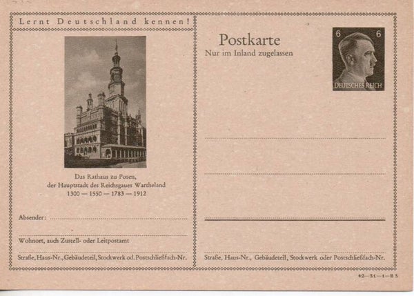 Deutsches Reich Bildpostkarte P307/ 42-31-1-B3 ungebraucht/ *