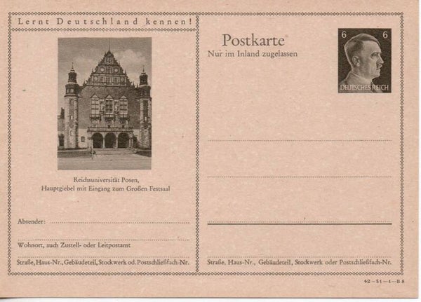 Deutsches Reich Bildpostkarte P307/ 42-31-1-B8 ungebraucht/ *