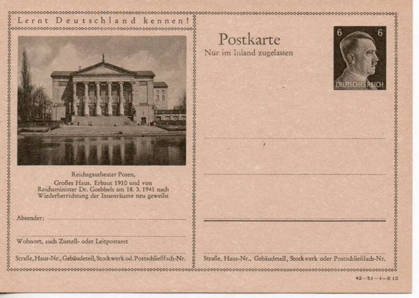 Deutsches Reich Bildpostkarte P307/ 42-31-1-B12 ungebraucht/ *