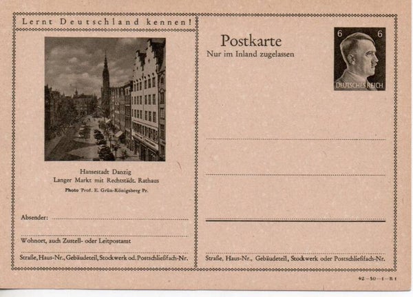 Deutsches Reich Bildpostkarte P307/ 42-30-1-B1 ungebraucht/ *