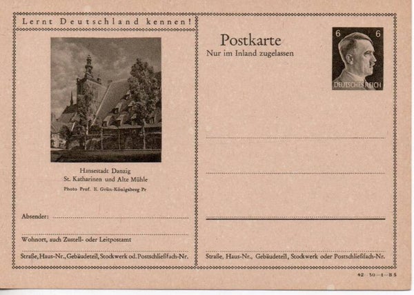 Deutsches Reich Bildpostkarte P307/ 42-30-1-B5 ungebraucht/ *