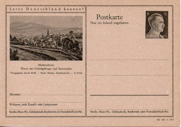 Deutsches Reich Bildpostkarte P307/ 42-30-1-B7 ungebraucht/ *