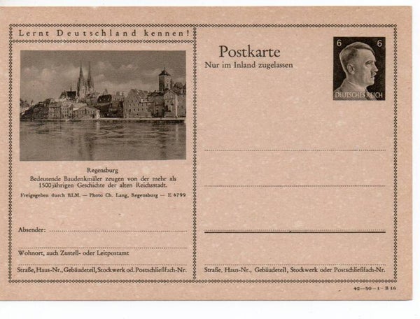 Deutsches Reich Bildpostkarte P307/ 42-30-1-B16 ungebraucht/ *